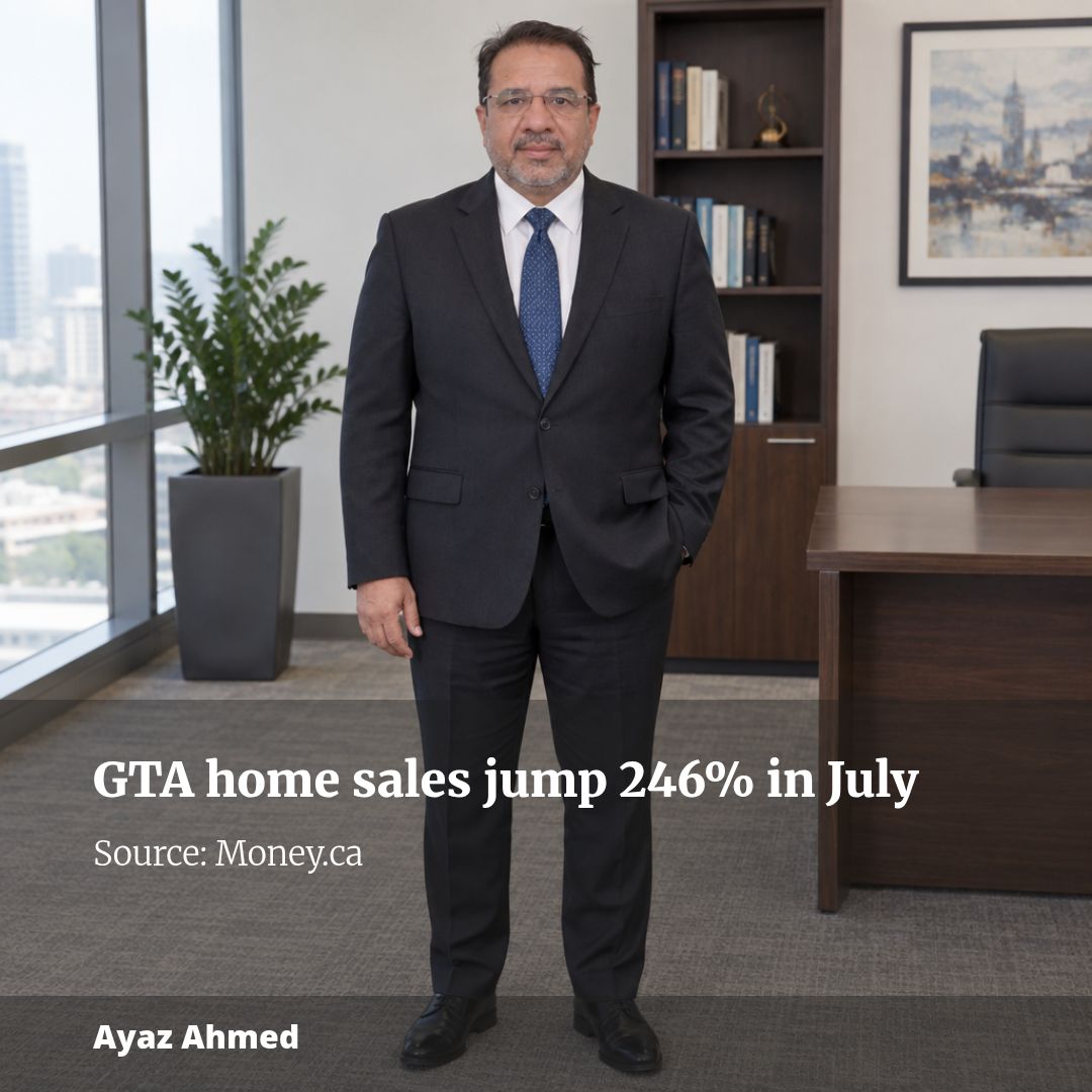 GTA new single-family home sales surge 246% in July as Ontario’s expanded HST rebate drives buyers back to market